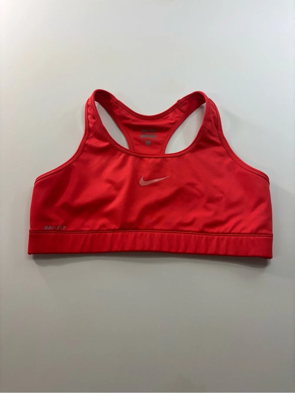 Nike Dri Fit Orange Sports Bra Size Large Racer-Back Athletic Mid Support Gym